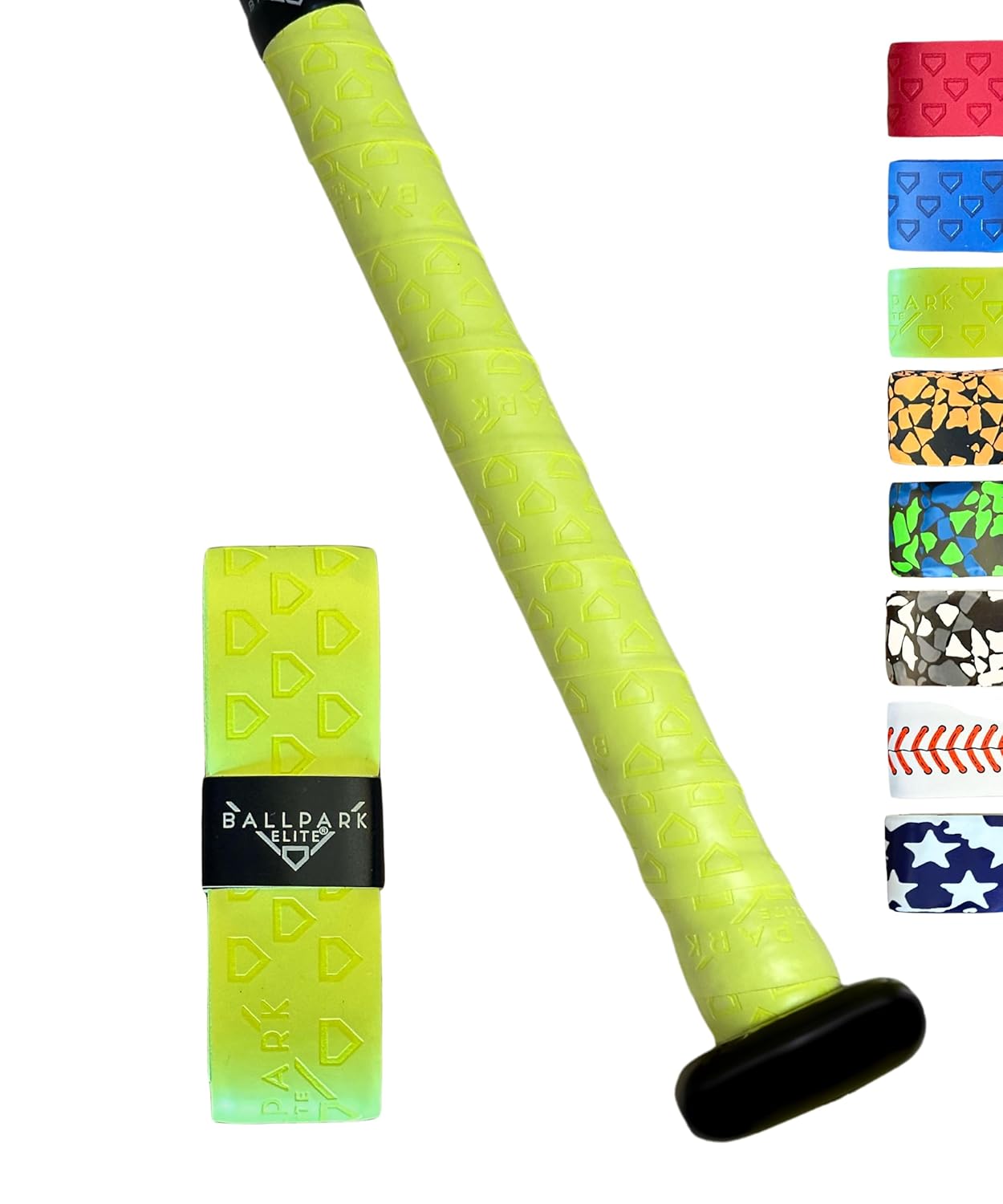 Skiennix Bat Grip Tape - 1.10 MM Precut Replacement for Baseball & Softball | Neon Yellow