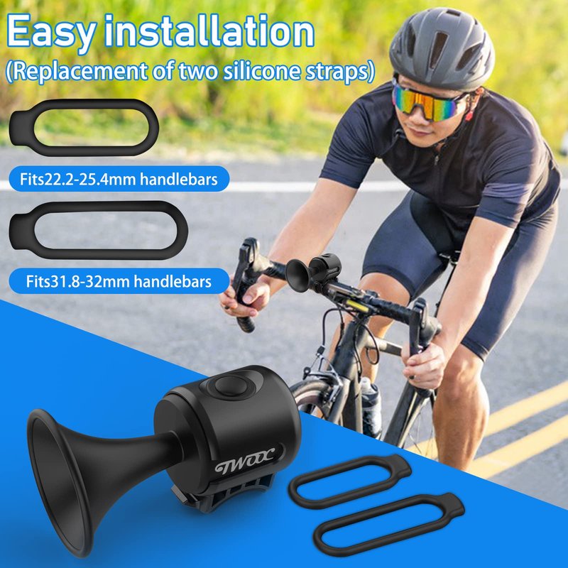 OOPSCOOL Bike Horn,120dB Bicycle Bells IPX4 Waterproof Bike Bell with 300mAh Battery Operated Electric Horn for Mountain/Road Bike/Scooters Adult and Kids