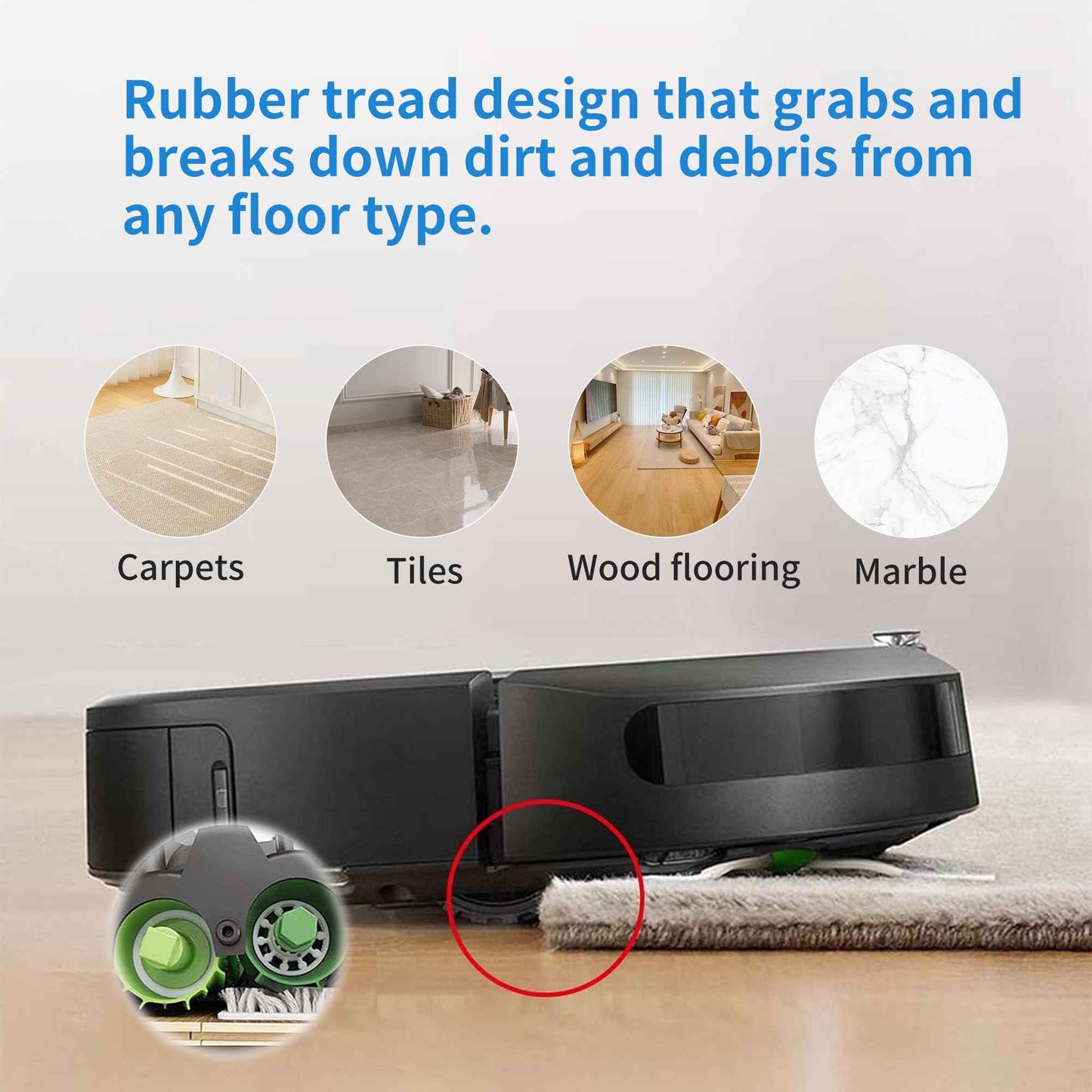 YOKYON 5 Sets of Replacement Roller Brushes/Debris Extractor Compatible for iRobot Roomba i&e&j Series E5 E6 i1 i1+ i7 i7+ i6 i6+ i3 i3+ i4 i4+ i8 i8 J5 J5+ j7 j7+ J9 J9+ Combo Robotics