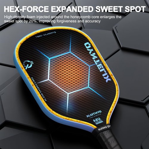 Pickleball Paddle | Carbon Fiber Pickleball Paddle | HEX-Force™ Polymer Core | Thermoformed Pickleball Racket | USAPA Approved