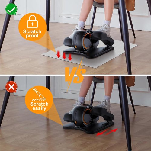 Wiojtry Non-Slip Workout Mat for Under Desk Elliptical (19.7 * 23.6“) Apply to Foot and Leg Pedal Exerciser for Seniors Fitness, Enhanced Stability and Floor Protection