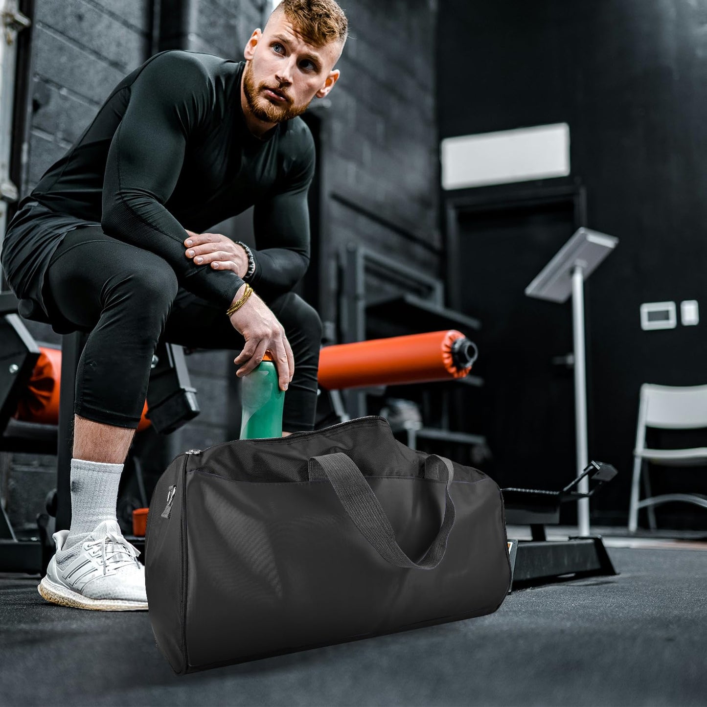 C&F BOGMOST Small Travel Duffel Bag Foldable Waterproof Gym Bag for Gym Beach Swim Bag Men Women Duffle Bag Lightweight Oxford Cloth Sports Bag-Purplish Red