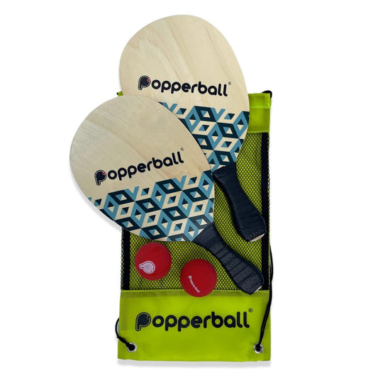 Paddleball Set by Popperball - Premium Beach Paddle Ball Set with 2 Paddles, 2 Balls & 1 Carry Bag