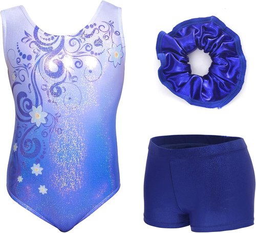 Aosva Gymnastics Leotards for Girls - Sparkly Colorful Rainbow Design | Sizes 2-14 Years