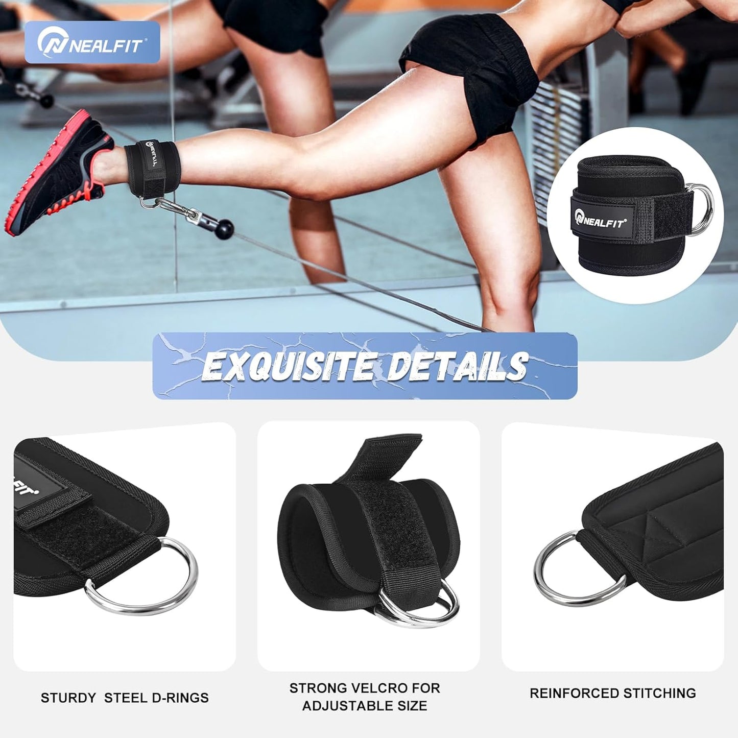 NEALFIT Barbell Pad Set - Extra Thick Neck & Shoulder Support for Squats & Hip Thrusts | Olympic Weightlifting