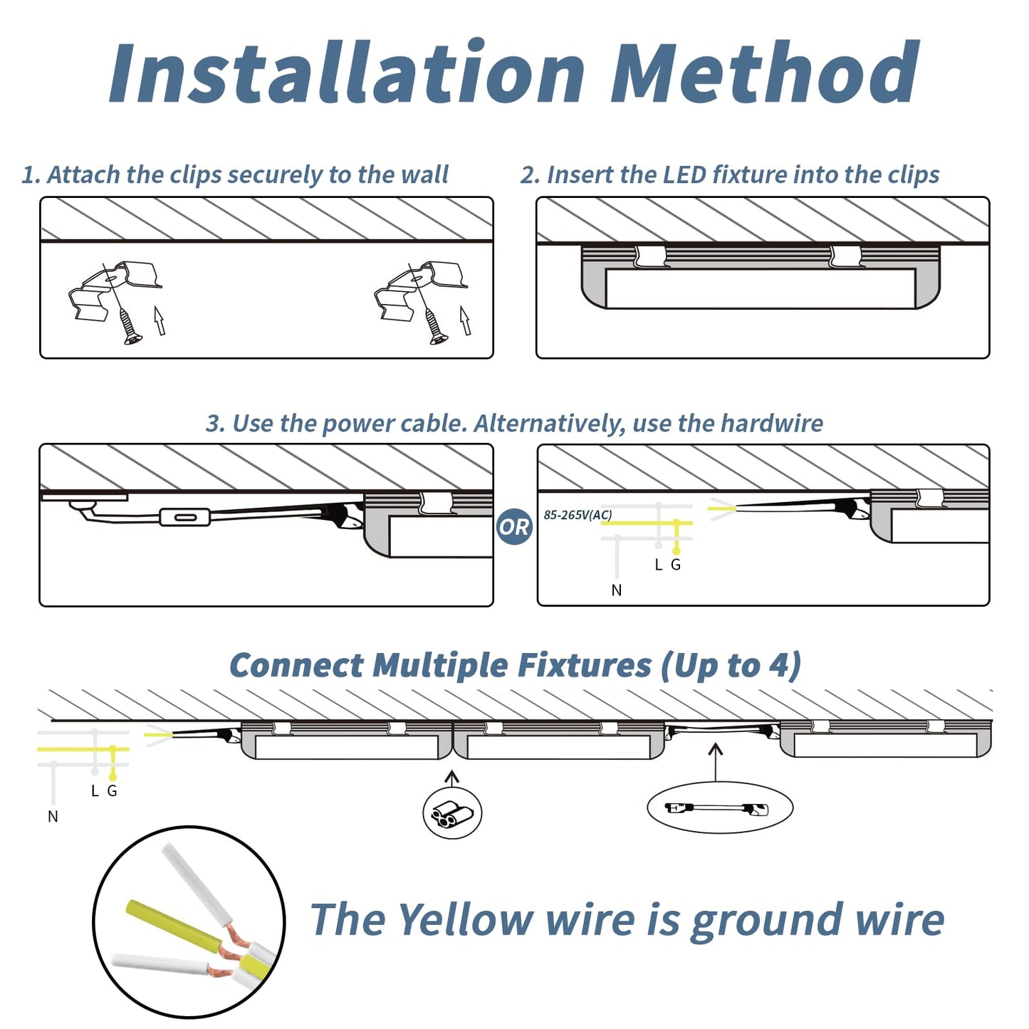 SUSLUM 8-Pack 4FT T8 LED Shop Light, 42W 6300 Lumen 5000K Daylight, Linkable with Plug Shop Lights for Garage Ceiling Workshop Commercial Lighting, 4 Years Warranty