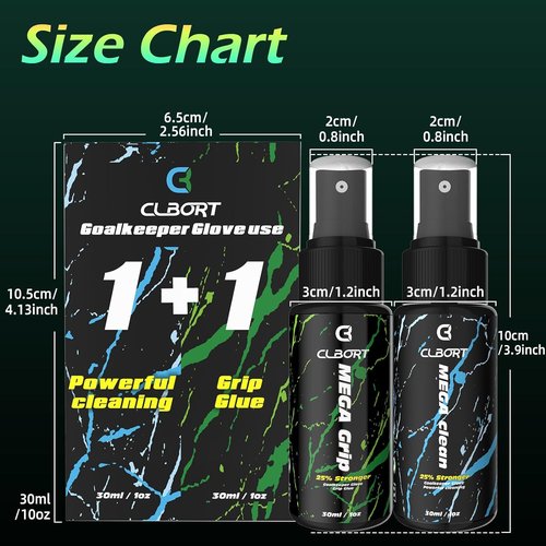 Goalkeeper Glove Spray Bundle by [Brand Name] - MSDS Certified 30ml Grip Spray & 30ml Glove Wash