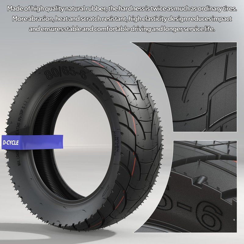 Scooter Tires 10x3 80/65-6 City Road Tire with Inner Tube Motorcycle & Electric Scooter Tires Compatible With Apollo 2022 Explore Kugoo M4 E-Bike 255x80 Tire