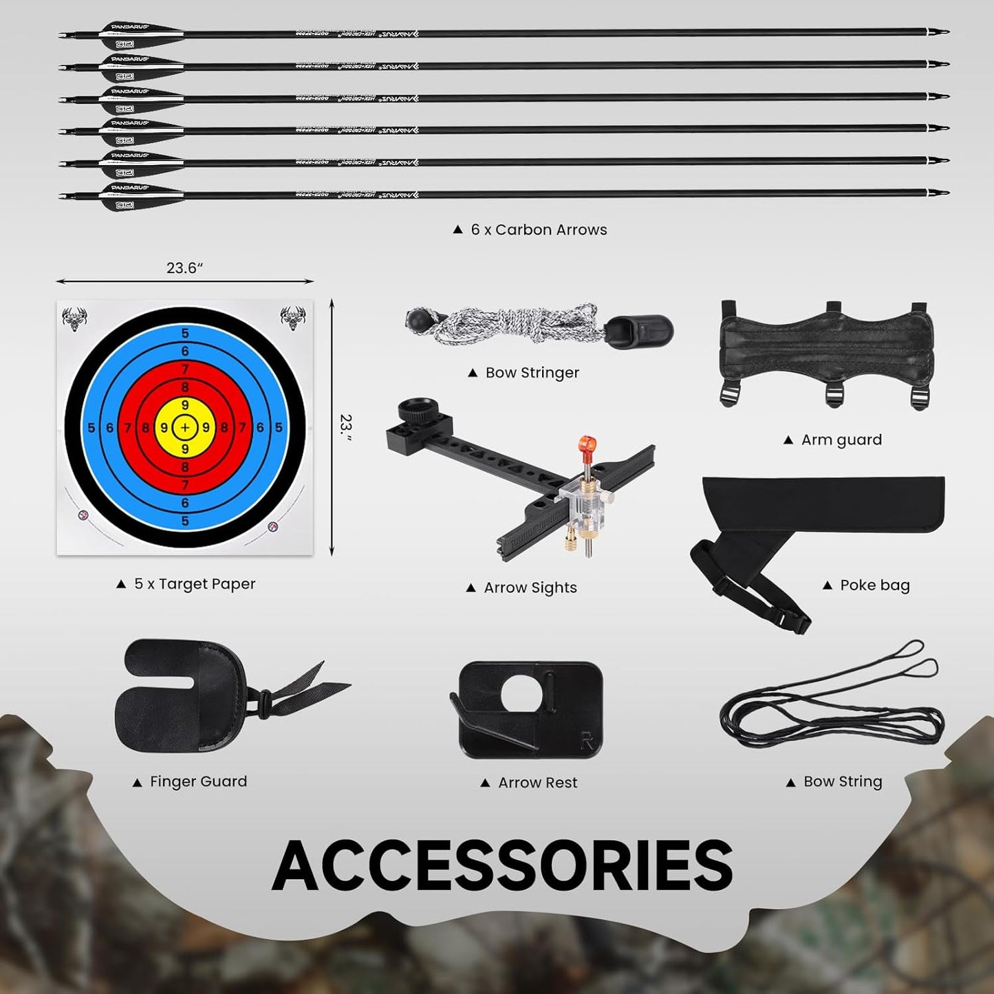 Skiennix Archery Takedown Recurve Bow - 62 Inch for Adults & Teens | Right & Left Handed, 20-65lbs