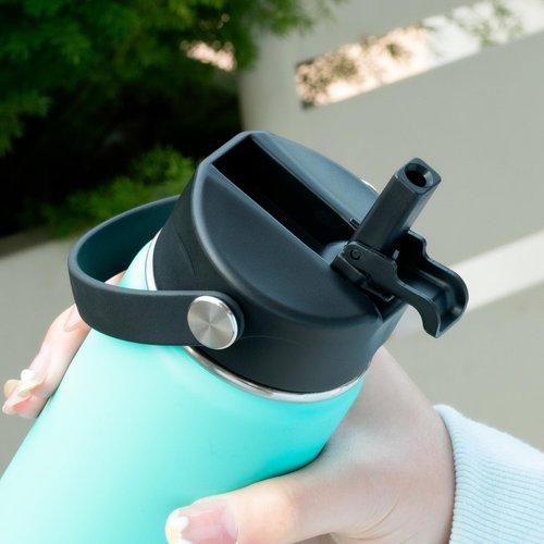 Soledea 2 PACK Flip Top Replacement Straw Lid for Hydro Flask Wide Mouth - Compatible with 12 16 18 20 32 40 64 oz, Flexible Handle, Leak-Proof Sport Cap Accessories