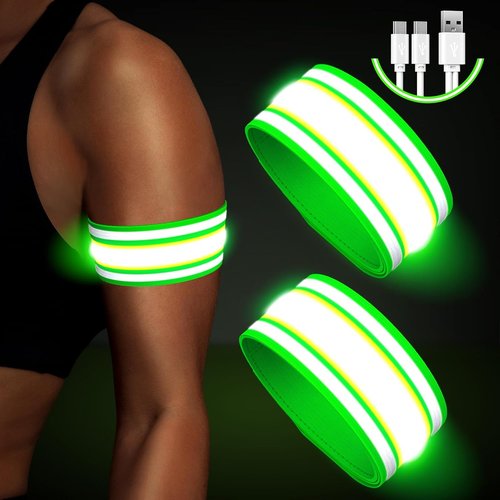 Fokia Kunbio LED Armband - High Visibility Light-Up Safety Gear for Night Running | Adjustable for All Sizes