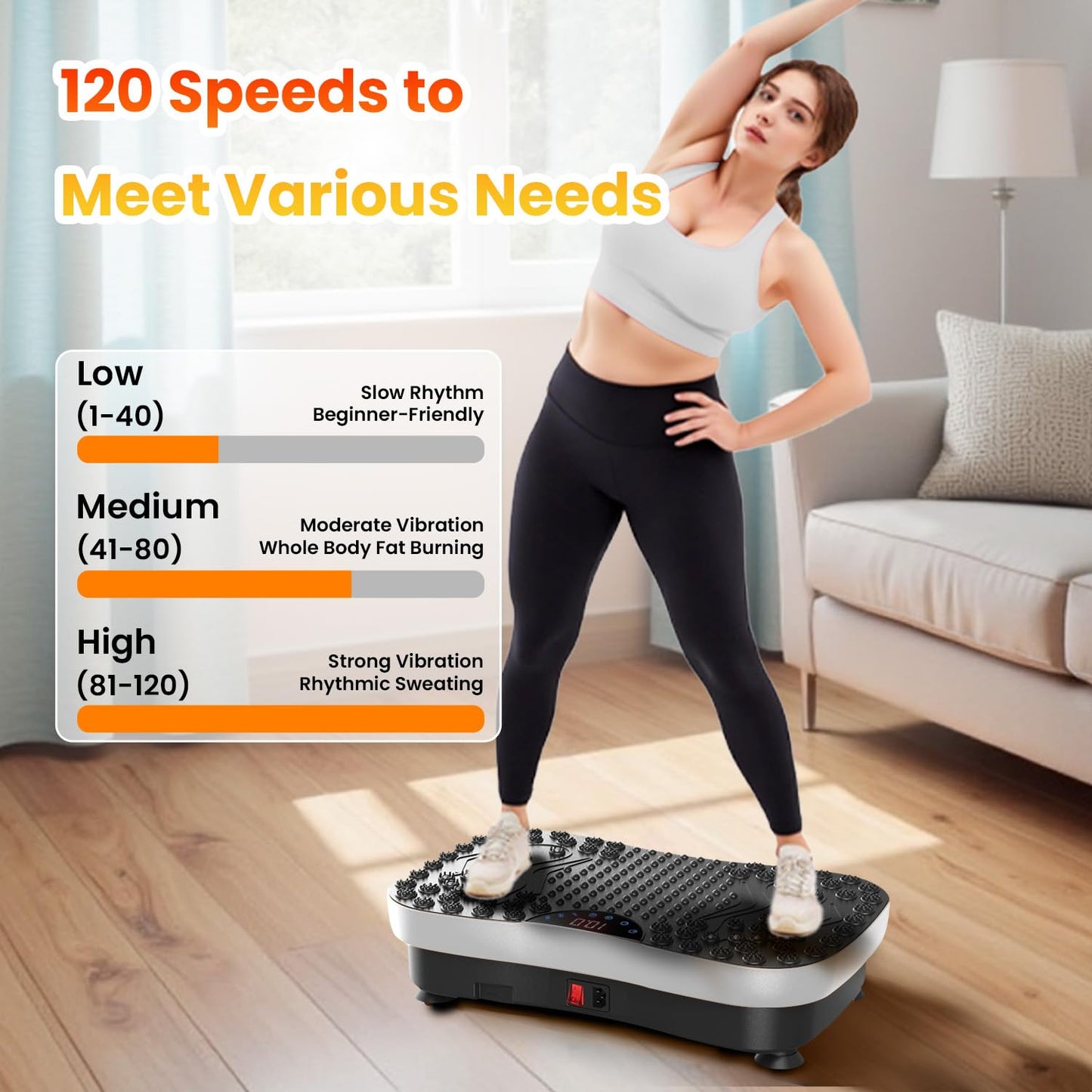 AXV Vibration Plate Fitness Platform Exercise Machine Vibrating Shaking Full Body Shaker Workout Vibrate Stand Shake Board Sport for Weight Loss Fat Burner for Gym Home Office