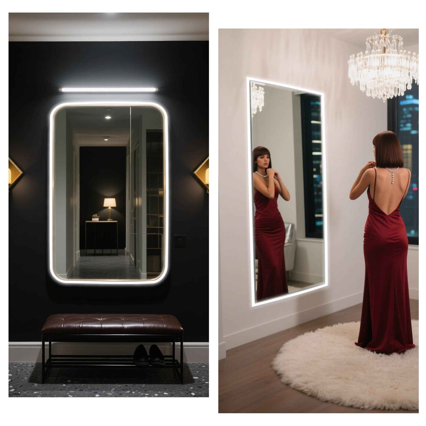 XINGZHI Vanity Mirror Lights, 9.8FT White LED Light Strip with Button Control & Dimming, USB Powered Makeup Lighting for Vanity Table, Bathroom & Bedroom Mirror Lights Stick on(Mirror Not Included)