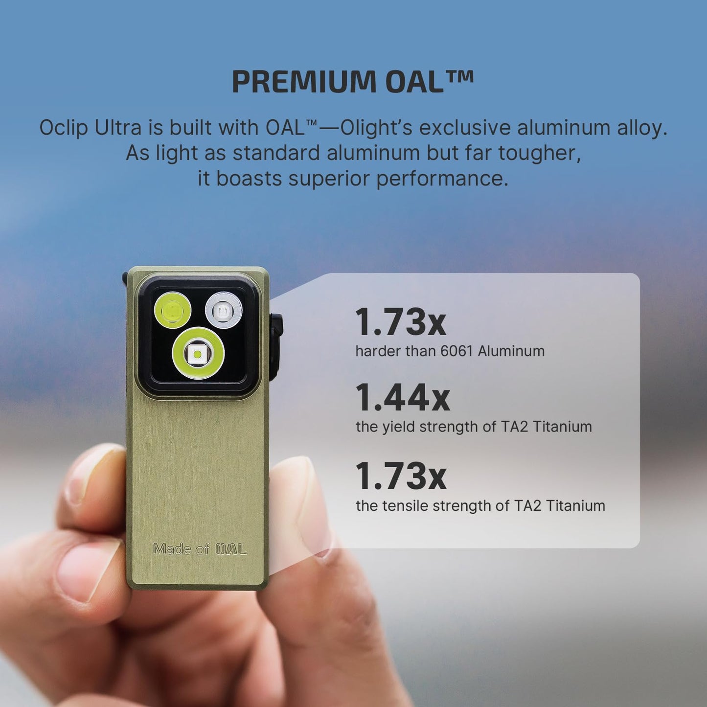 OLIGHT Oclip Ultra EDC Flashlight Clip-on Light, 530 Lumens Rechargeable with Type-C Charging, Combines Floodlight, Spotlight and UV, Triple Magnetic Lights for Inspection and Work (Olive Green)