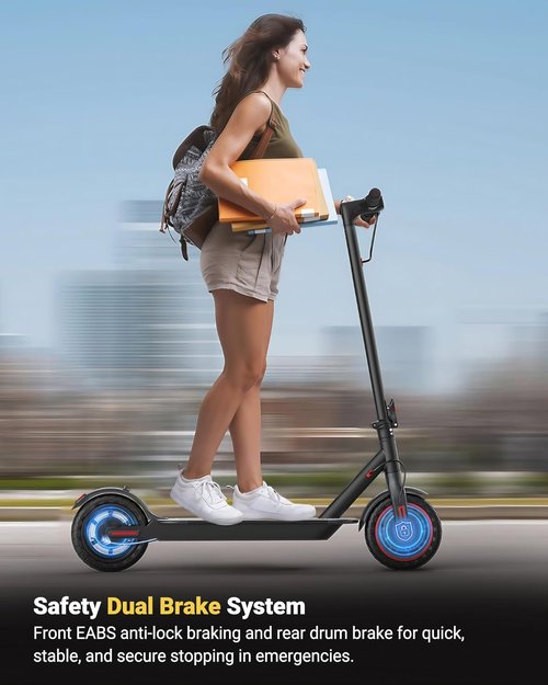 MAXSHOT Electric Scooter - High-Speed 350W/500W Motor, Dual Suspension, 21-28 Miles Range, 8.5/10/14" Tires