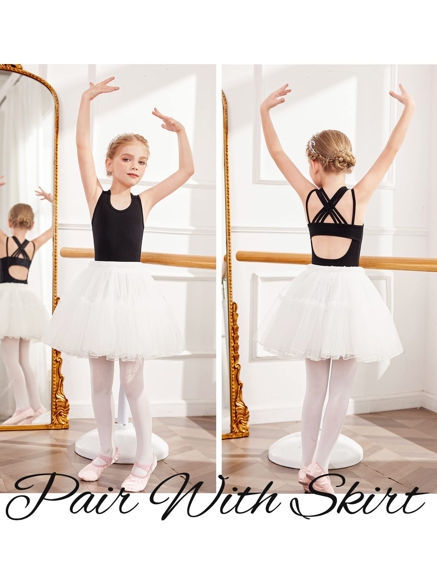 Arshiner Girls Ballet Leotards Dance Gymnastic Outfits Crisscross Straps Sleeveless Tank Dancewear