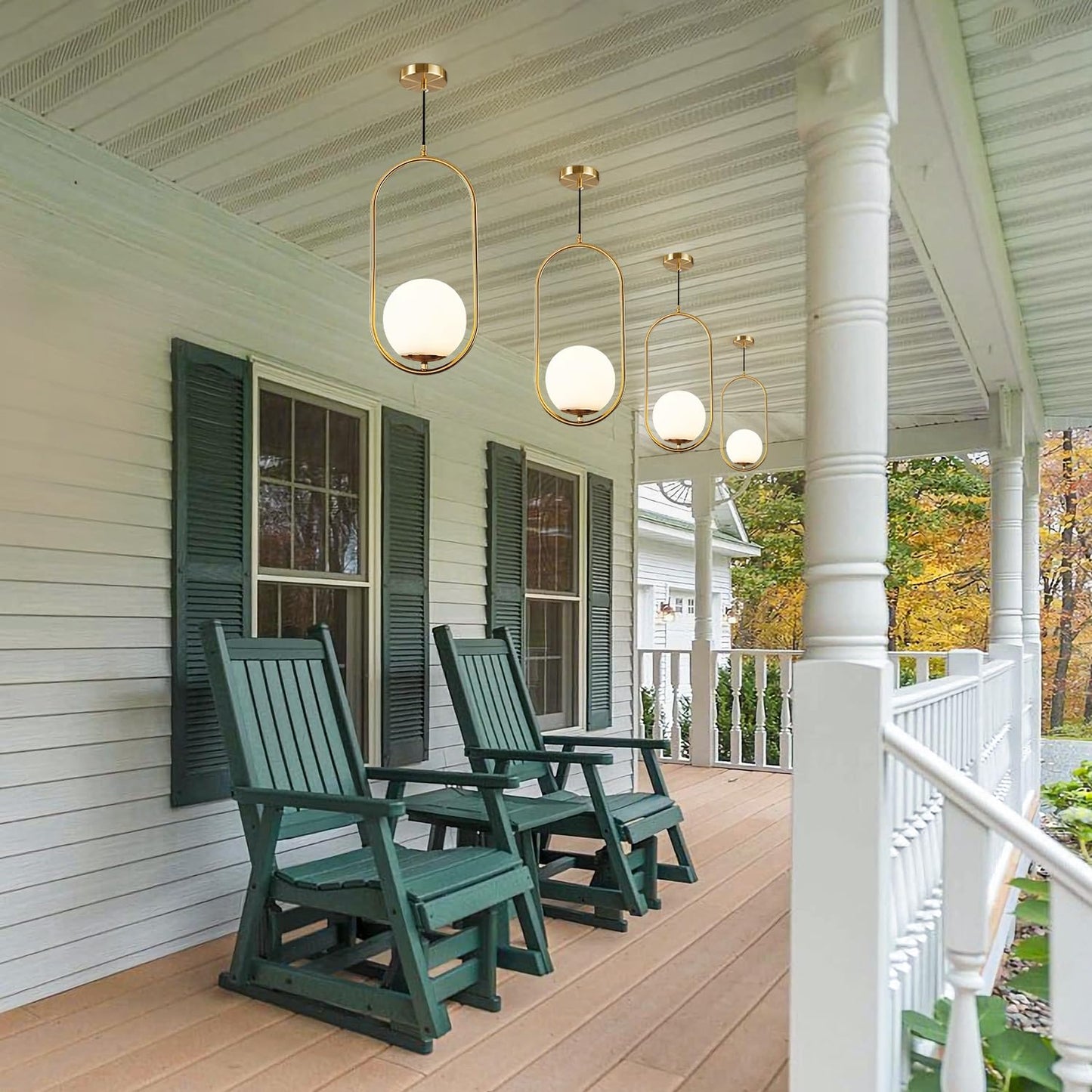 BOKT Modern 1-Light Large Globe Pendant Light Fixture Mid Century Brass Gold White Glass Pendant Lighting Kitchen Island Minimalist Round Ceiling Hanging Pendant Lamp (White-Large)