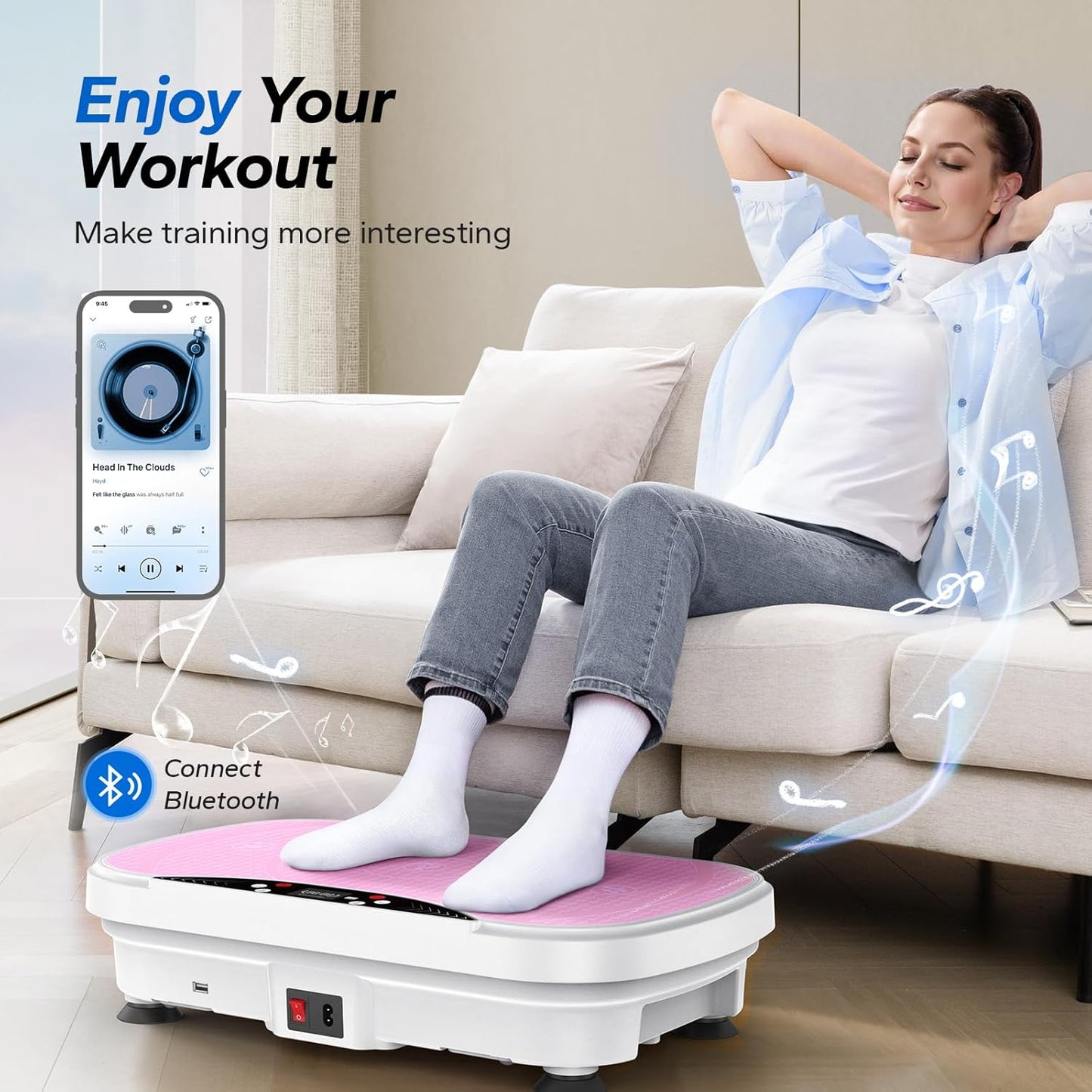 MERACH Vibration Plate Exercise Machine - Bluetooth & LED Display for Weight Loss | Home Workout Equipment