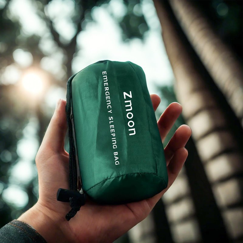 Zmoon Emergency Sleeping Bag Survival Bag, Portable Waterproof Thermal Bivy Sacks,Bivvy Bags,Camping Mylar Sleeping Bag Survival Gear Emergency Blankets Survival Shelter (Green Pack of 4)