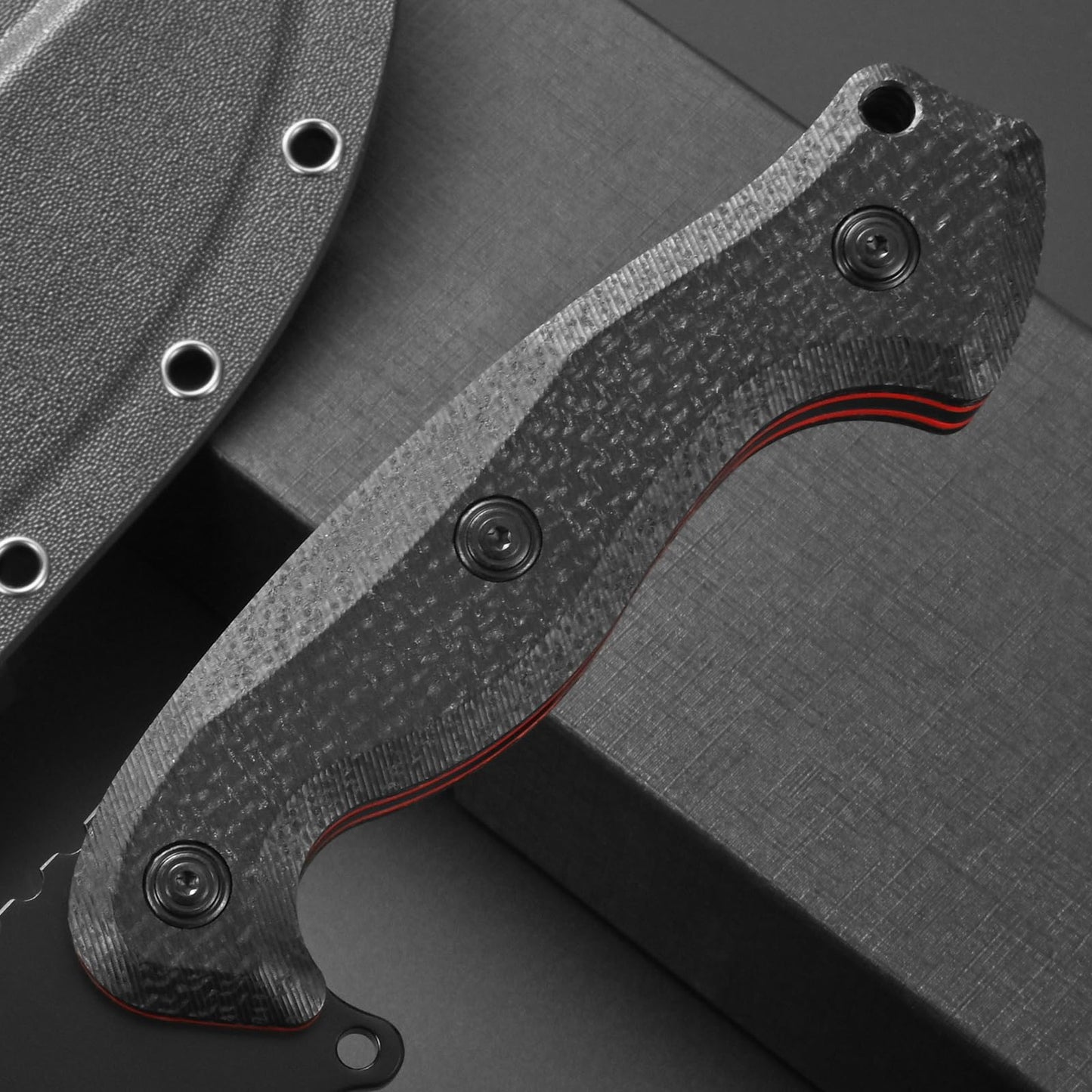 Eafengrow EF163 Fixed Blade Knife DC53 Steel Blade Micarta Handle Full Tang Heavy Duty Fix Knifes for Outdoor Camping Hunting(Black)