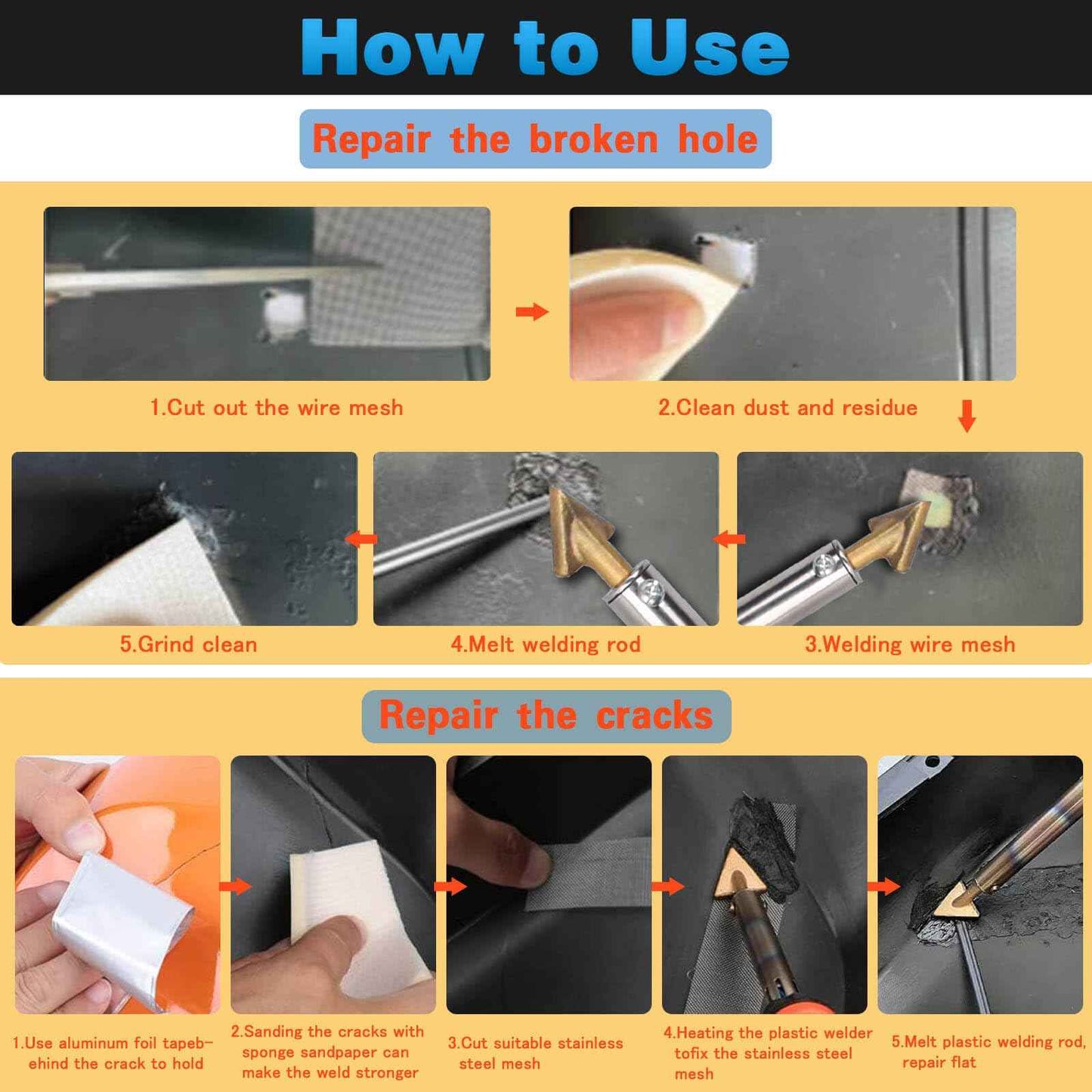 XR MARKET 150W Rapid Heating 3 IN 1 Plastic Welder, 70PCS Rods Welding Kit, 3 Tips Welder Soldering Iron Kit, Plastic Repair Kit for Car Bumper Dashboard Kayaks Canoe Repairs