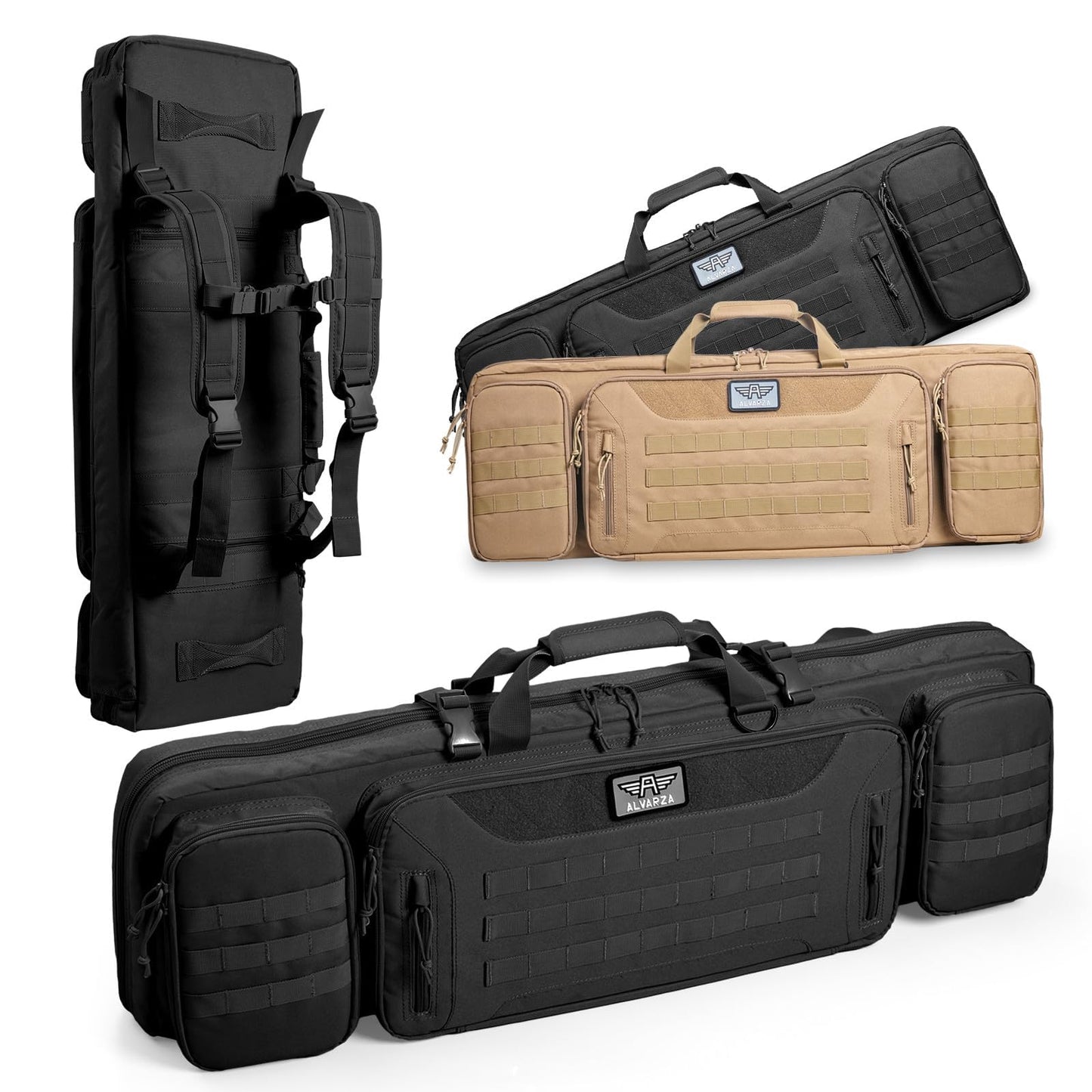 ALVARZA Soft Rifle Bag 48 inch Nylon 1000D Rifle Case Tactical Backpack for Hunting Shooting Range LongRifle Bag