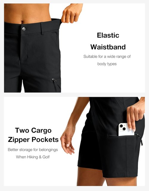 G Gradual Women's Hiking Cargo Shorts - Quick Dry, Lightweight Summer Travel Shorts with Pockets