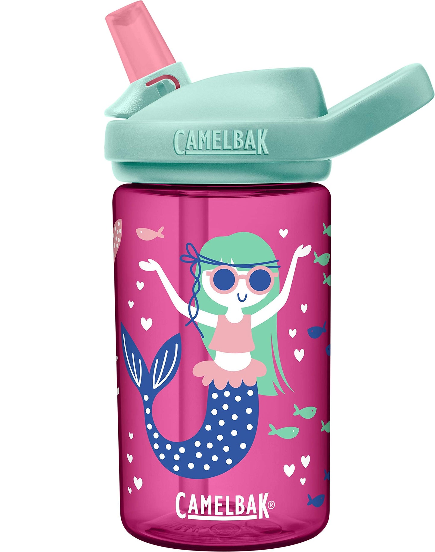 CamelBak Eddy+ Kids Water Bottle with Bite Valve Straw, Leak Resistant Easy Sip Design for Everyday Hydration, 14oz, Mermaids & Narwhals