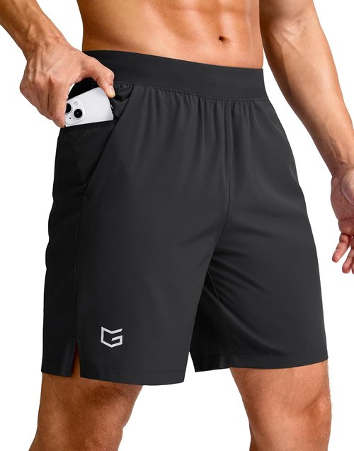 G Gradual Men's Athletic Running Shorts - Lightweight Quick-Dry Gym Shorts with Zipper Pocket | 7"/5"/9" Sizes