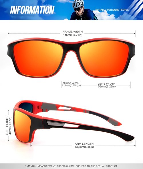 KALIYADI Polarized Sunglasses - UV Protection Sports Glasses for Men | Ideal for Driving, Cycling, Fishing