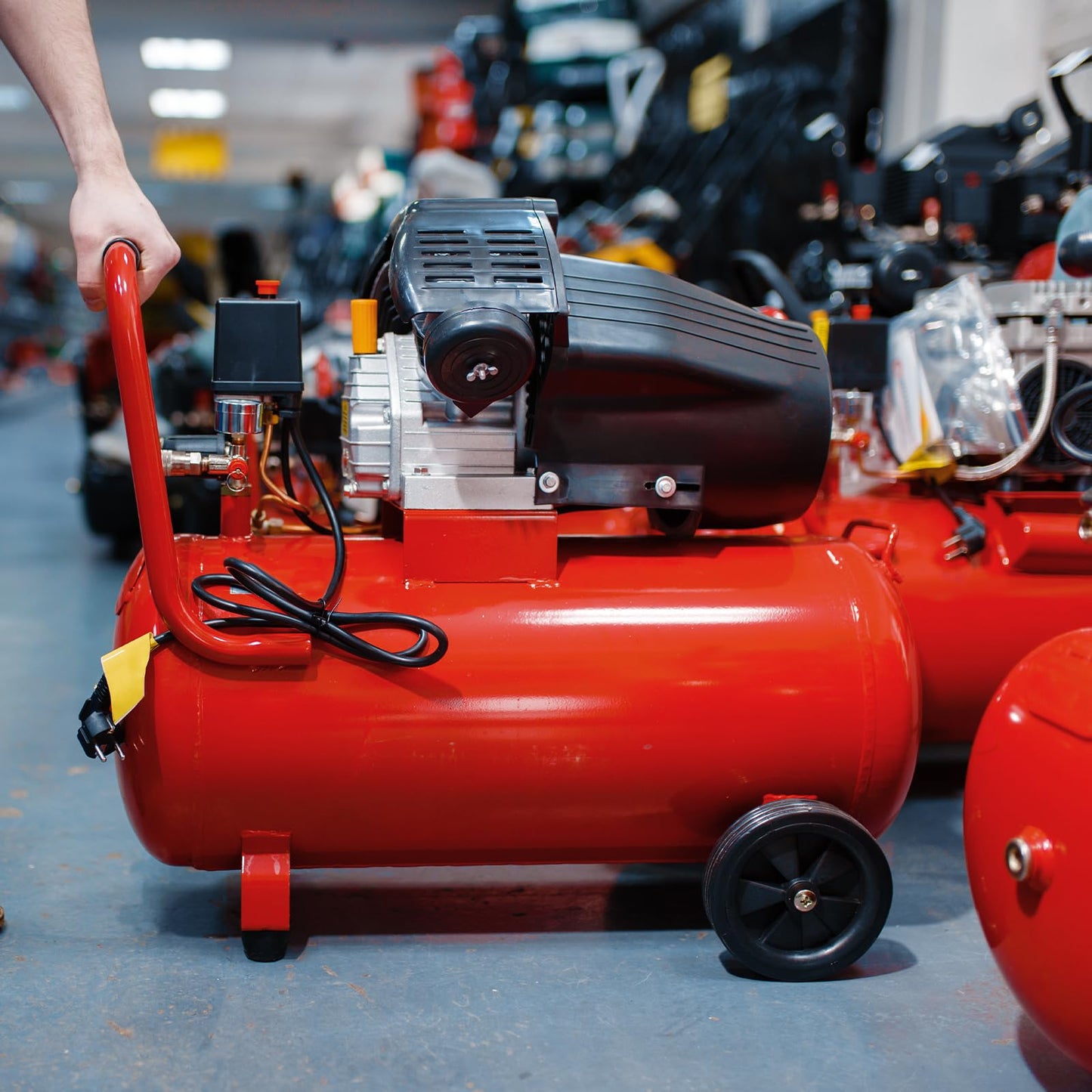 PATIKIL 4" Air Compressor Wheels, 2 Pcs Universal Air Compressor Wheel Replacement Parts with 0.5" Dia. Hole for Easy Mobility, Beige