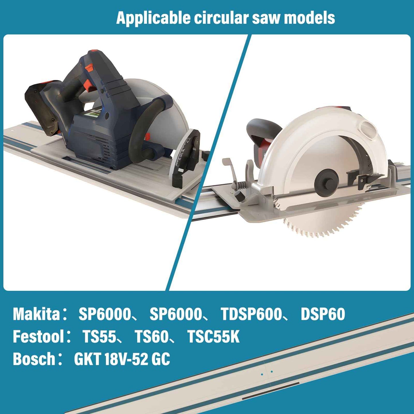 Barlezy 2PCS x 39" Track Saw Guide Rails Compatible with Makita Track Saw, Includes 2 Guide Rails, 2 Guide Rail Connectors & Guide Rail Splinter Guard Strip for Woodworking Longer Cuts, Sliver