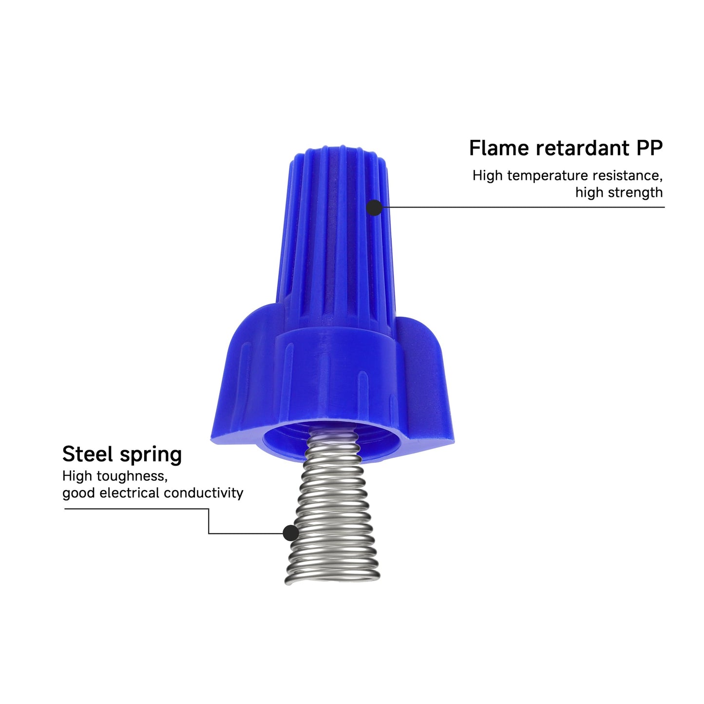 YMYP 300PCS Winged Wire Nut Connector - AWG 18-8 Red - Insulated Insert Twist Electrical Wire Terminal with Spring, Portable Wire Caps for Quick Connection