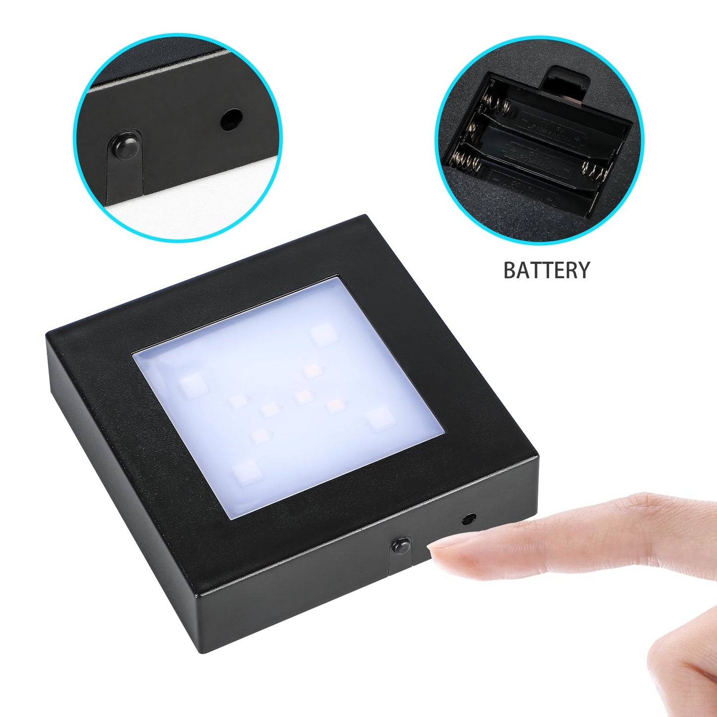 ZEERSHEE LED Light Display Base for Crystal 3D Glass Art, 7 Lighting Mode Color Change Square Stand Base Plate Flat