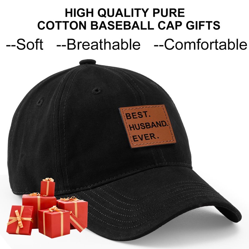 MEINICY Gifts for Husband Fathers Day Anniversary Husband Gifts from Wife Dad Hat Black