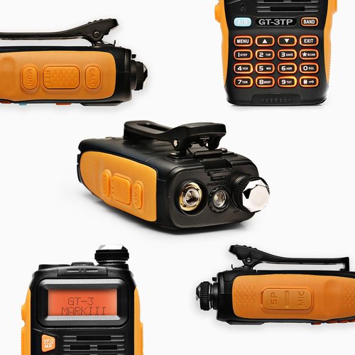 BAOFENG GT-3TP High Power Ham Radio Handheld Mark III, Dual Band 8W Two Way Radio, Long Range Rechargeable Walkie talkies with Car Charger, Desktop Charger, Headset, Black