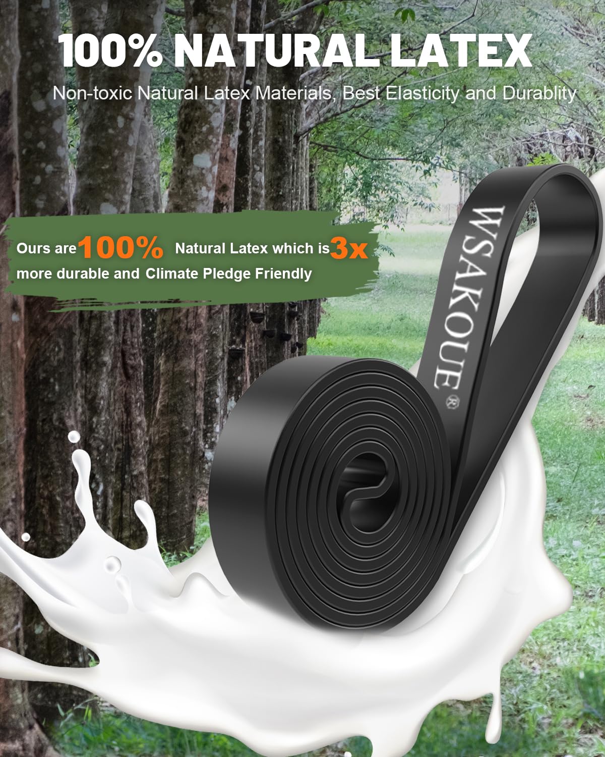 Resistance Bands, Pull Up Bands, Exercise Workout Bands for Working Out, Pull Up Assistance Bands Set for Men & Women, Body Stretching, Physical Therapy, Muscle Training - Black
