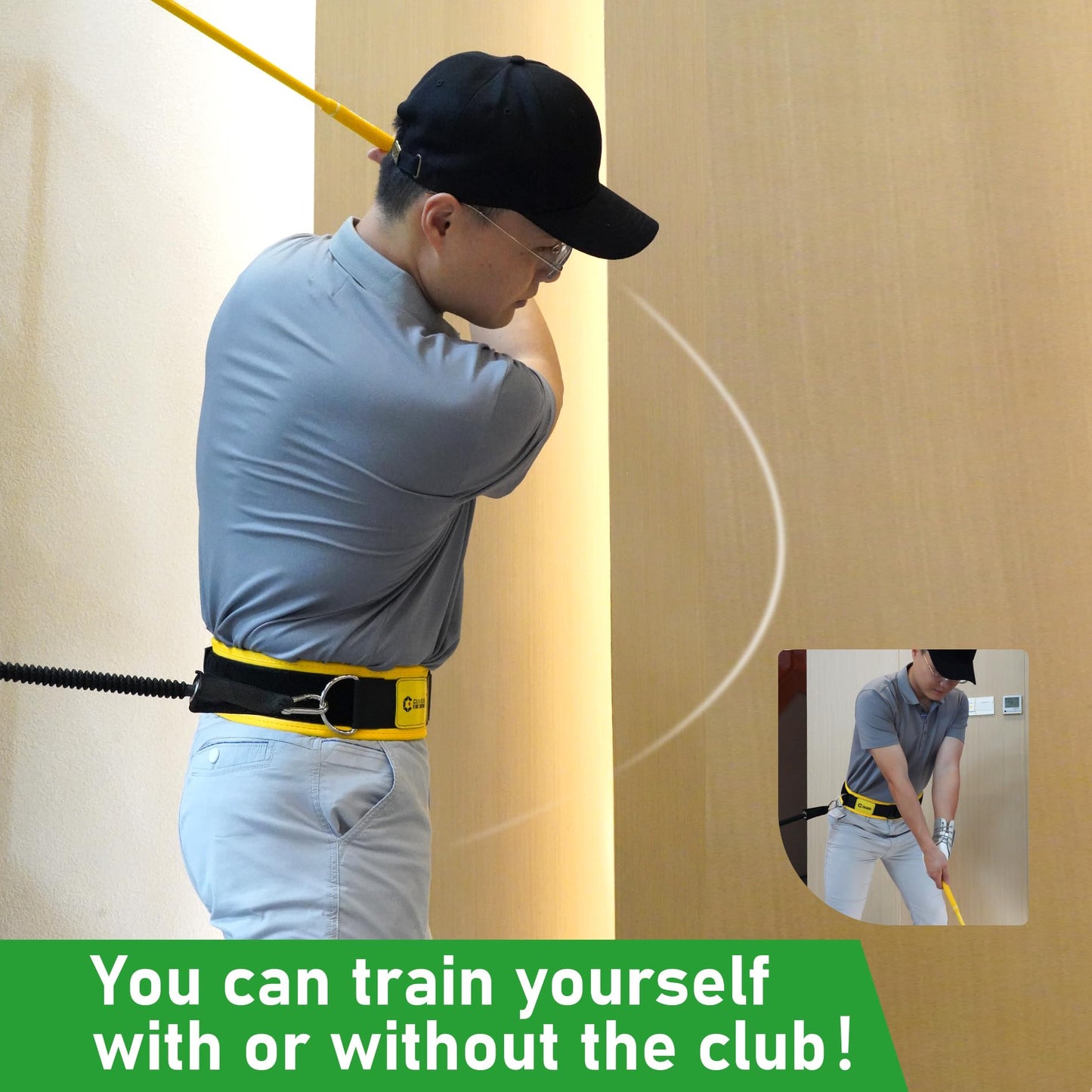 GAIARENA Golf Core Strength Trainer Swing Power Training, Golfing Exercise Resistance Bands, Indoor Gym Exerciser Golf Fitness Equipment to Improve Speed Strength Flexibility Rotation Swing Posture