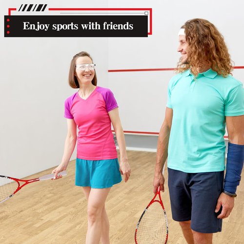 2 Pack Beginner Squash Racquet Set Includes Racquets with Racket Bags Anti Fog Goggles Cases Blue Dot Ball Indoor Gym Sports for Beginners Novice Training Recreational Play