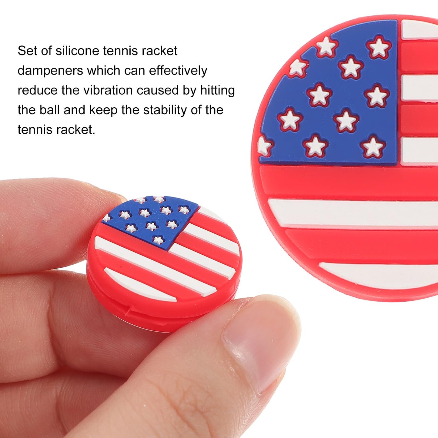 Amosfun 6PCS American Flag Tennis Dampener Silicone Tennis Dampeners Racket Vibration s Racket Strings Dampers for Players