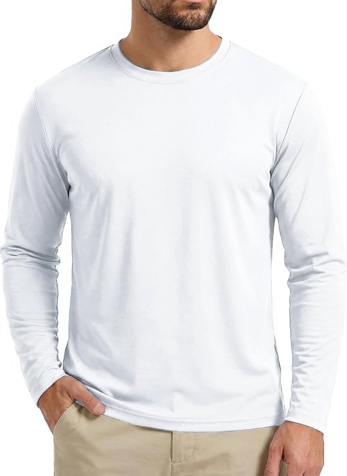 Boladeci Men's Long Sleeve UV Protection Shirts - Lightweight UPF 80+ Rash Guard Swim Tees