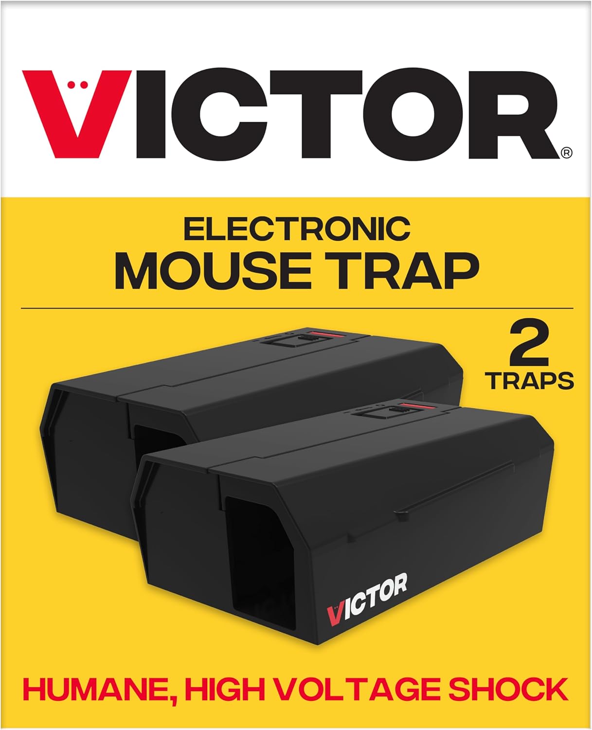 Victor Humane Mouse Traps - No Touch Electric Traps for Indoor Use | Pack of 2, M250BSR-2