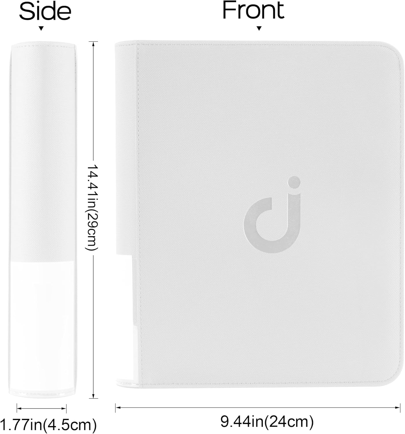 Top Loader Binder - Holds 128 Trading Cards | 4 Pocket Design for 3" x 4" Rigid Holders - Classic White