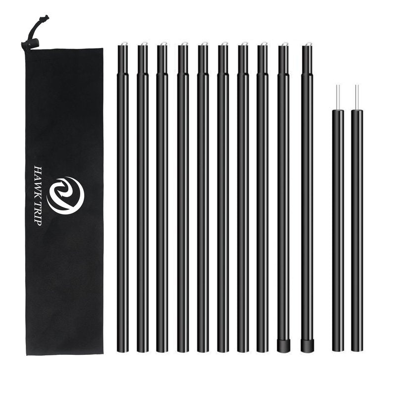 Camping Tarp Poles Tent Poles Adjustable for Tarp Canopy Awning Beach Shade (Dia 0.6"/Length 80.7")