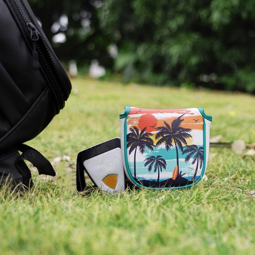 LZFAN Golf Putter Cover Half Mallet Golf Club Head Covers Protector Magnetic Closure for Scotty Cameron Taylormade Odyssey Club Headcover Coco