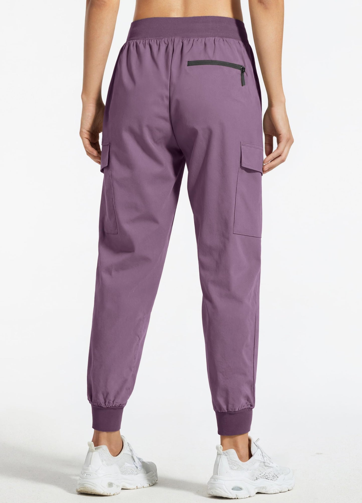 Libin Women's Hiking Cargo Pants Quick Dry Joggers Travel, Vintage Purple L