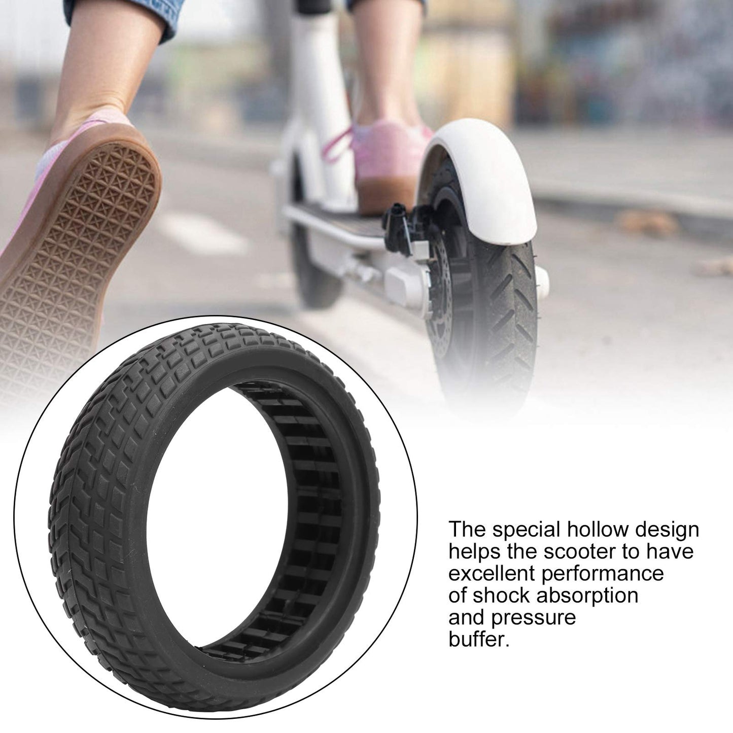 Electric Scooter Tyre, Rubber Wear Electric Scooter Tyre Suitable for 6.5 Inch Tires