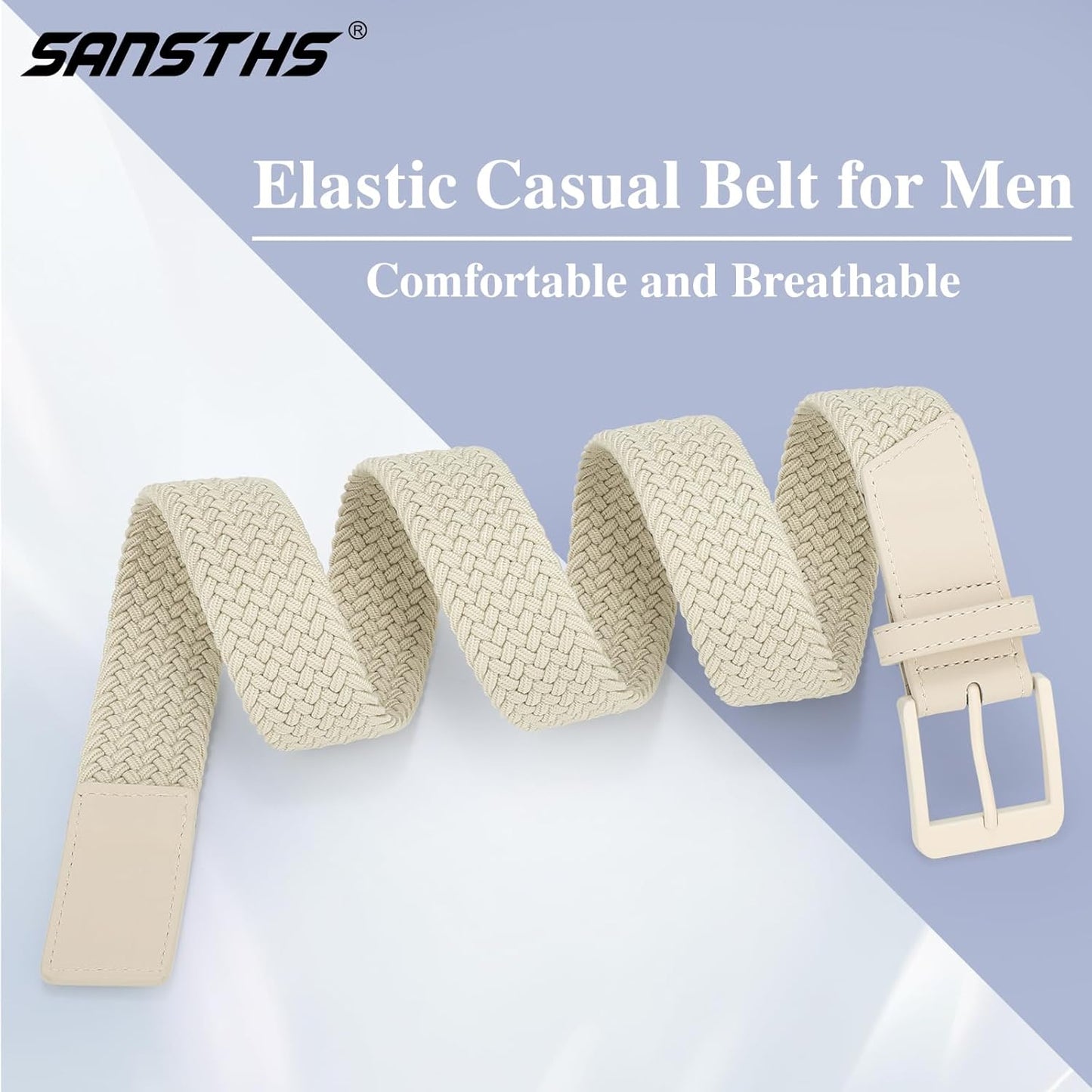 SANSTHS Golf Belt - Elastic Braided Design with Metal Buckle for Men & Women | Perfect for Travel & Casual Wear