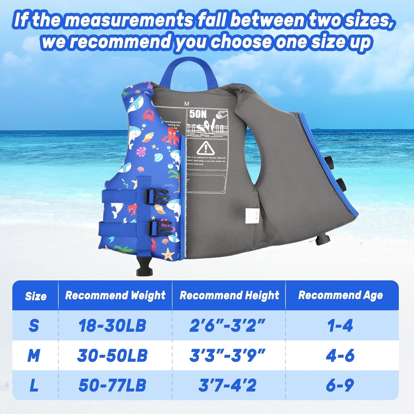 Skiennix Kids Swim Vest - Toddler Swimming Jacket Floaties with Emergency Whistle | Ages 1-9 Years Old