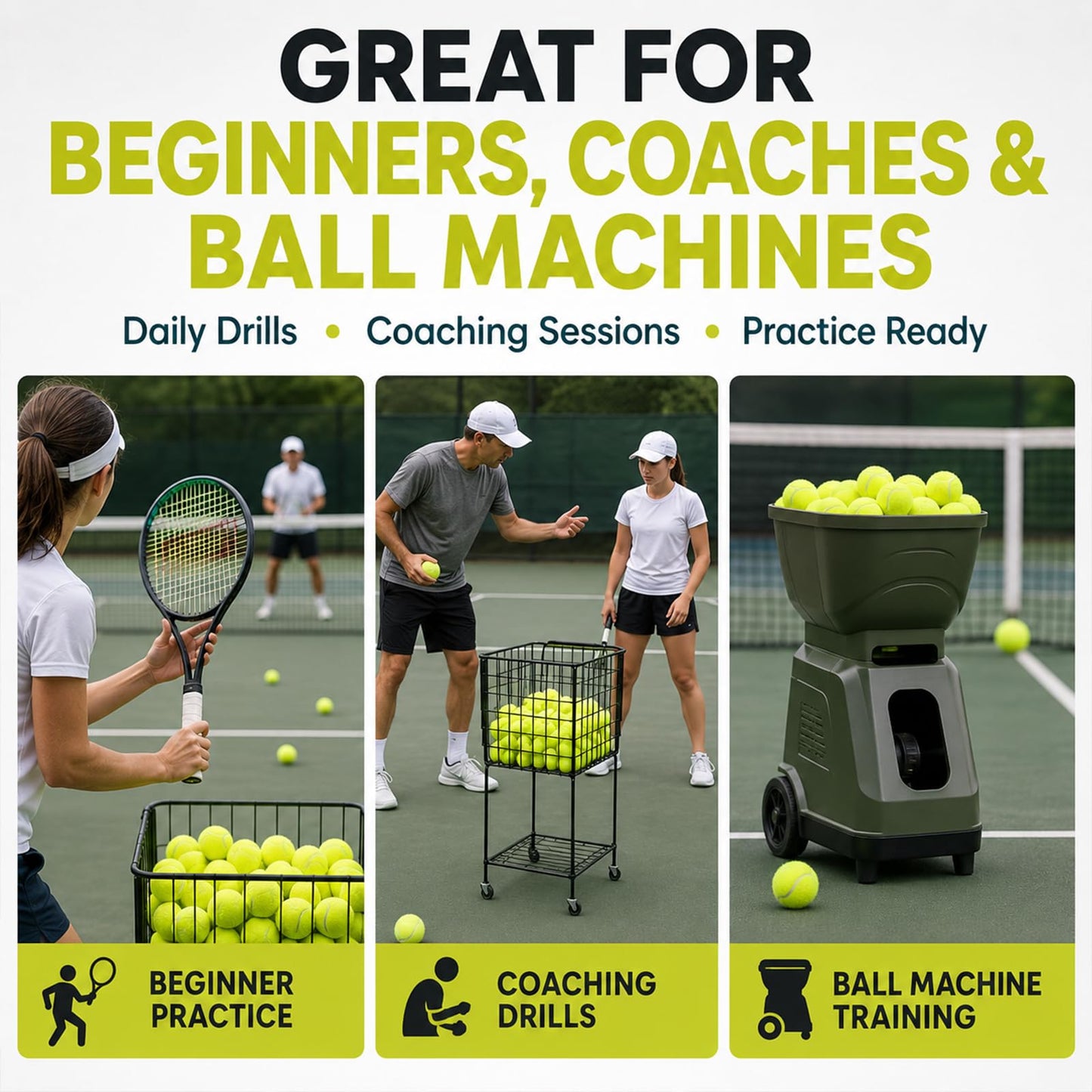 INSUM Bulk Tennis Balls for Beginner – 12 Pack High Elasticity Practice Tennis Balls with Mesh Bag, Suit for Pet Dog Training, Fetching (Yellow)